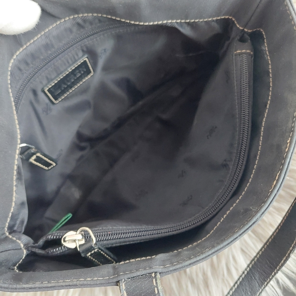 Lauren Ralph Lauren Vinyl Hand Bag Double Top Handles - Picture 13 of 16